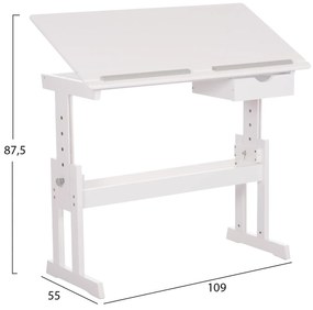 Γραφείο - Σχεδιαστήριο Παιδικό ASCENT Mdf Λευκό 109x55x87,5Υ εκ. 109x55x87.5 εκ.