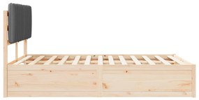 vidaXL Σκελετός Κρεβατιού με Επενδεδυμένο Κεφαλάρι Σκούρο Γκρι