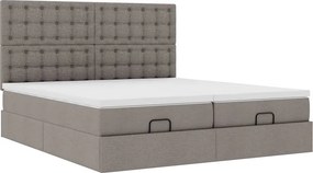 vidaXL Οθωμανικό κρεβάτι με στρώματα Taupe 160x200cm ύφασμα