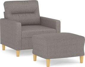 vidaXL Πολυθρόνα Taupe 60 εκ. από Υφασμάτινη με Υποπόδιο