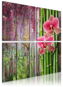 Πίνακας - Bamboo and orchid 60x60