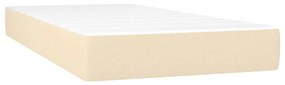 vidaXL Κρεβάτι Boxspring με Στρώμα &amp; LED Κρεμ 80x200 εκ. Υφασμάτινο