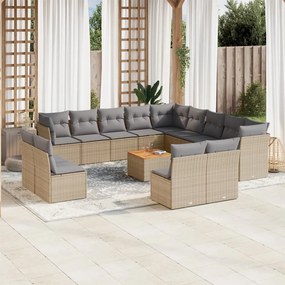 vidaXL Patio Sofa Set Μίξη μπεζ και ανοιχτό γκρι