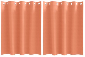 vidaXL Κουρτίνες με κουρτίνες 2 pcs Τερακότα 140 x 140 cm Πολυεστέρας