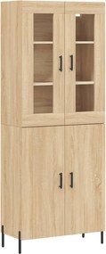 vidaXL Ντουλάπι Sonoma δρυς 69,5 x 34 x 180 εκ. από Επεξεργασμένο Ξύλο