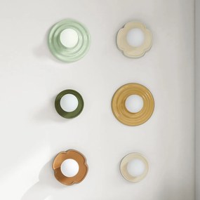 Φωτιστικό τοίχου από κεραμικό και οπαλίνα, Holi