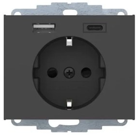 Πρίζα Σούκο με 2xUSB A+C Ανθρακί Berker K.1 48047009 Hager-48047006-Ανθρακί 48047006