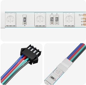 vidaXL Λωρίδα LED 2 pcs Μαύρο και Πολύχρωμο 1745 χιλιοστά