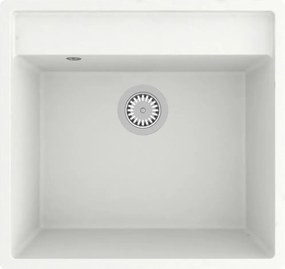 vidaXL Νεροχύτης με Οπή Υπερχείλισης Λευκός Γρανιτένιος