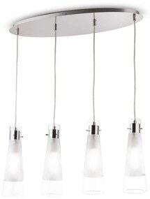 Φωτιστικό Οροφής-Ράγα Kuky 023038 73x46/135x33cm 4xE27 60W Clear Ideal Lux