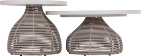 ΣΕΤ ΣΑΛΟΝΙ 5ΤΜΧ DRISCOLL ΗM6473.02 IVORY ΑΛΟΥΜΙΝΙΟ--ΜΠΕΖ ΣΧΟΙΝΙ &amp; OLEFIN ΥΦΑΣΜΑ