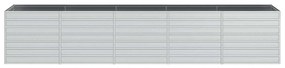 vidaXL Ζαρντινιέρα Υπερυψωμένη Ασημί 400x80x77 εκ. Γαλβανισμ. Χάλυβας