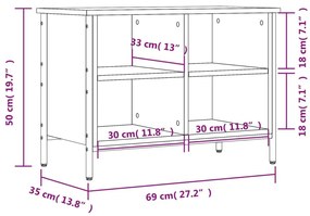 Παπουτσοθήκη Sonoma Δρυς 69x35x50 εκ. από Επεξεργασμένο Ξύλο - Καφέ