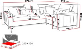 Γωνιακός καναπές Baltico II-Δεξιά-Mple