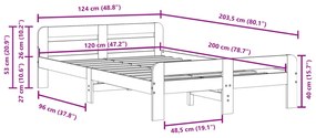 ΣΚΕΛΕΤΟΣ ΚΡΕΒ. ΧΩΡΙΣ ΣΤΡΩΜΑ ΛΕΥΚΟ 120X200 ΕΚ ΜΑΣΙΦ ΠΕΥΚΟ 855476