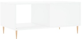 Τραπεζάκι Σαλονιού Λευκό 90x50x40 εκ. Επεξεργασμένο Ξύλο - Λευκό