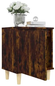 vidaXL Κομοδίνα 2 τεμ. Καπνιστή Δρυς 40x30x50εκ. & Μασίφ Ξύλινα Πόδια