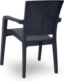 Πολυθρόνα πολυπροπυλενίου Clio Megapap recycled χρώμα ανθρακί 57x55x86εκ.