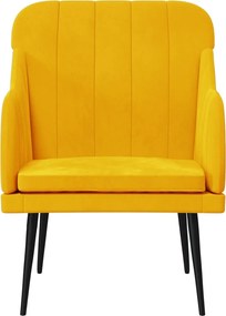 vidaXL Πολυθρόνα Κίτρινη 63 x 76x 80 εκ. Βελούδινη