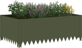 vidaXL Περίγραμμα γκαζόν 100 x 60 x 35 cm Ατσάλι Λαδί