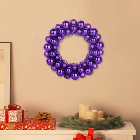 vidaXL Χριστουγεννιάτικα Στεφάνια Μπάλλας 2 pcs Λιλά 33 x 33 x 7 εκ.