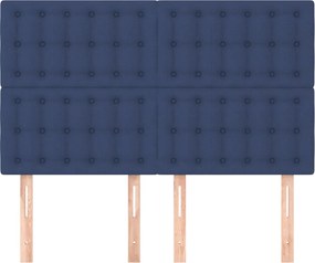 vidaXL Κεφαλάρι Μπλε 144x5x118/128 εκ. Ύφασμα