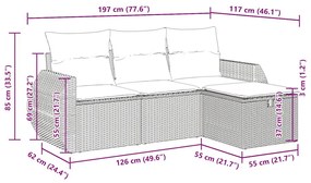 ΣΑΛΟΝΙ ΚΗΠΟΥ ΣΕΤ 4 ΤΕΜΑΧΙΩΝ ΓΚΡΙ ΣΥΝΘΕΤΙΚΟ ΡΑΤΑΝ ΜΕ ΜΑΞΙΛΑΡΙΑ 3325556