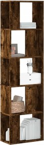 vidaXL Βιβλιοθήκη 5 Επιπέδων Καπνιστή Δρυς 45x23,5x162,5εκ. Επεξ. Ξύλο