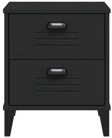 vidaXL Κομοδίνο VIKEN Μαύρο από Επεξεργασμένο Ξύλο
