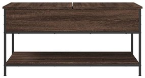 vidaXL Τραπεζάκι Σαλονιού Καφέ Δρυς 100x50x50 εκ. Επεξ. Ξύλο/Μέταλλο