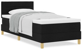 vidaXL Κρεβάτι με Βάση με Στρώμα Μαύρο 90x190 εκ. Ύφασμα