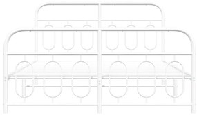 vidaXL Πλαίσιο Κρεβατιού με Κεφαλάρι&Ποδαρικό Λευκό 140x190εκ. Μέταλλο