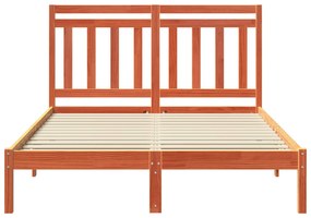 vidaXL Σκελετός Κρεβατιού με κεφαλάρι Κερωτό καφέ 160 x 200 cm