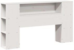 vidaXL Κρεβάτι Βιβλιοθήκη Χωρίς Στρώμα Λευκό 120x190 εκ Μασίφ Πεύκο