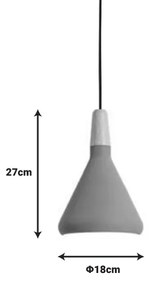 Φωτιστικό οροφής Jedren pakoworld γκρι μέταλλο Φ18x27εκ