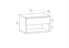 Κομοδίνο Δρυς FARENE 44.6x29x31.9
