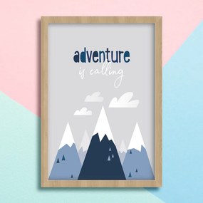 Παιδικό Πόστερ Βουνά KD95 22x31cm Λευκό Κάδρο PVC (με πόστερ)
