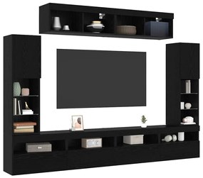 vidaXL Σετ τοίχου για τηλεόραση 6 pcs Μαύρη δρυς 30.5 x 30 x 102 εκ