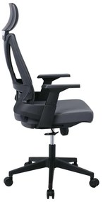 BF8750 Πολυθρόνα Γραφείου Διευθυντή, Mesh Γκρι, Ύφασμα Γκρι 65x64x117/127cm
