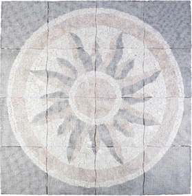 vidaXL Μωσαϊκά Πλακάκια Ήλιος Πολύχρωμο 120 x 120 cm Μάρμαρο