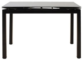 Τραπέζι επεκτεινόμενο Finn pakoworld γυάλινο 8χιλ μαύρο 110-170x70x75εκ