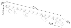 Φωτιστικό οροφής WINX 6L μαύρο/χρυσό,ατσάλι,GU10 6xmax 10W LED