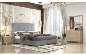 Savvidis Furniture  Σετ Κρεβατοκάμαρας (κρεβάτι για στρώμα 160x200,2 κομοδίνα, τουαλέτα και καθρέφτης) N60 Σταχτί Τεχνόδερμα /Μελαμίνη BEST-30368