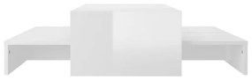 vidaXL Τραπεζάκι Ζιγκόν Γυαλιστερό Λευκό 100x100x26,5 εκ. Μοριοσανίδα