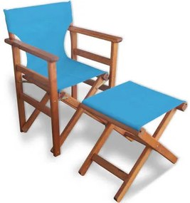 Bliumi  Πολυθρόνα με Σκαμπώ Οξιά 86x60x51 Bliumi 5168G/ 5176G Σιέλ BEST-212341911
