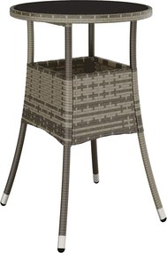 vidaXL Σέτ φαγητού για κήπο 3 pcs Γκρι συνθετικό ρατάν
