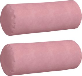 vidaXL Μαξιλάρια Στήριγμα 2 pcs Ροζ Ø 25 x 70 cm Υφασμάτινο Κορντουρά