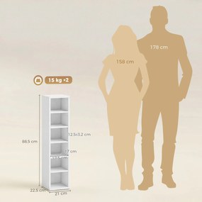 204 Ράφια αποθήκευσης CD Σετ 2, Blu-Ray Tower Stand με ρυθμιζόμενα ράφια, Organizer ραφιών, Λευκό