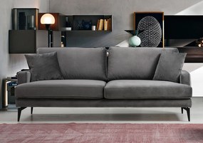 Τριθέσιος Καναπές Γκρι GIGAS 205x90x88