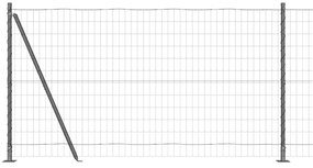 vidaXL Euro Fence με 7 φλαντζωτές κολώνες 1.2x10 μ Γαλβανισμένο ατσάλι